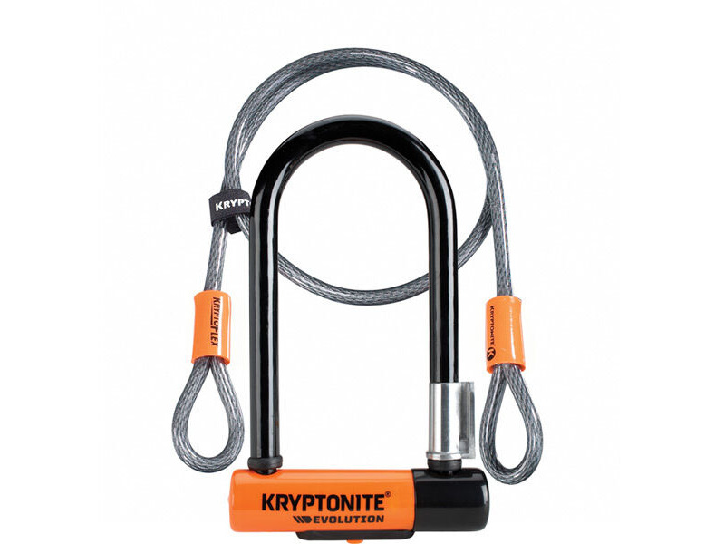 Kryptonite Evolution Mini 7 Dead Bolt Lock with 4ft Kryptoflex Cable with FlexFrame Bracket click to zoom image